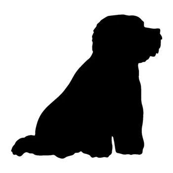 

13.2*12.7CM Bichon Frise Lovely Pet Dog Window Decoration Stickers Cartoon Vinyl Decal Black/Silver C6-1634