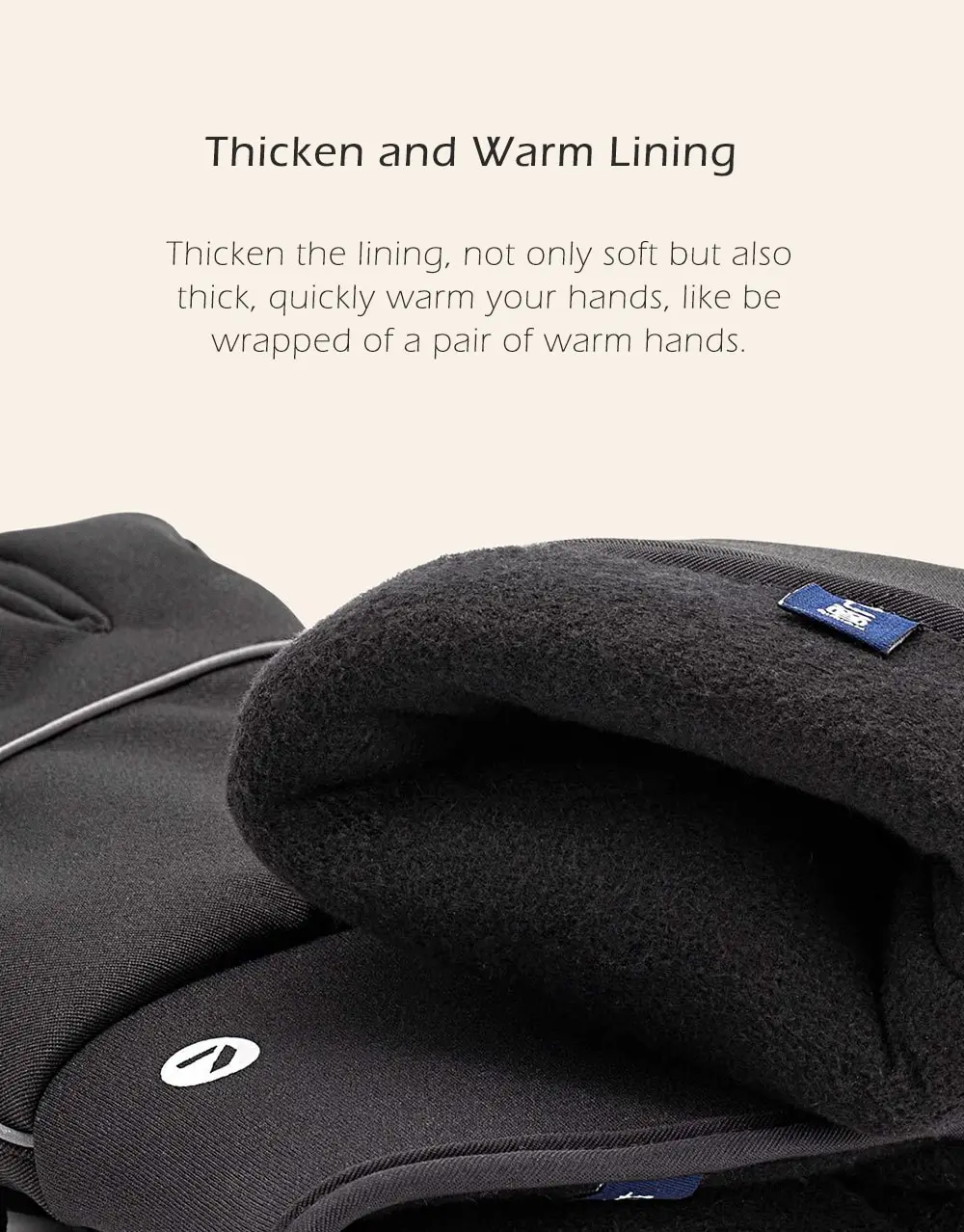 Xiaomi youpin QIMIAN Outdoor Plus Velvet Warm Touch Screen Gloves- Black M