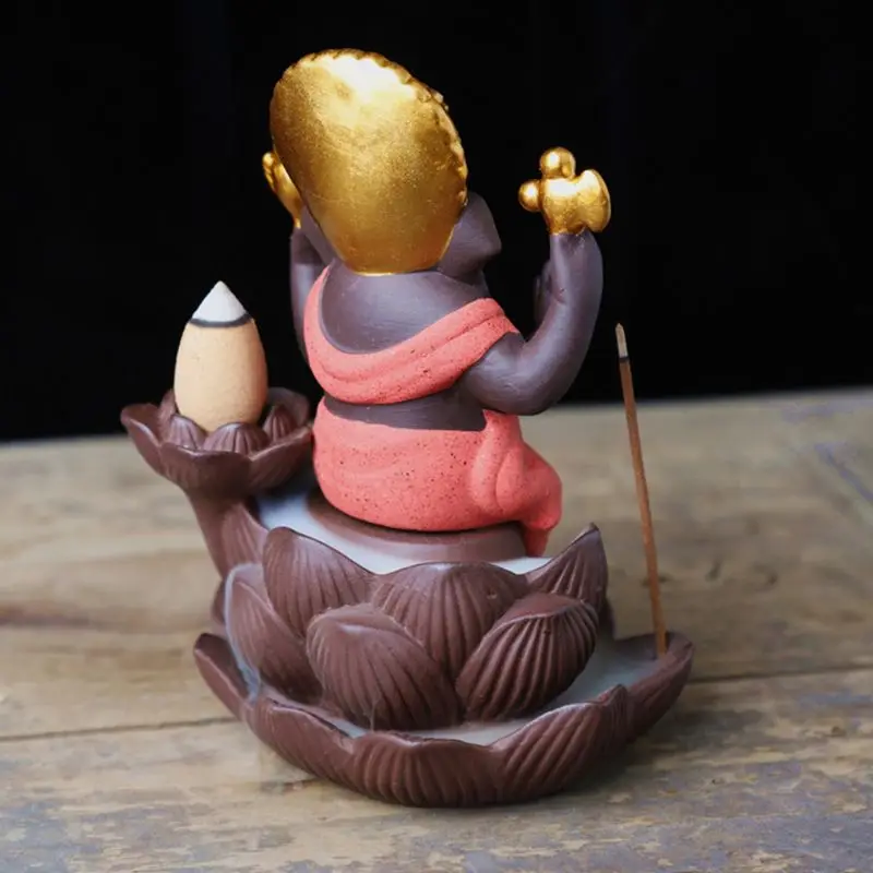 Лотос Индия Слон Ганеш Бог буддийский Будда обратного потока благовоний курильница палочка держатель домашний Чайный домик декор рукоделие