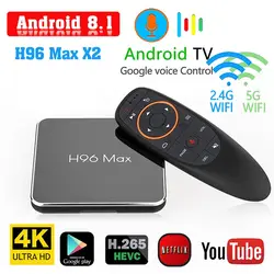 H96 MAX X2 Android 8,1 ТВ коробка S905X2 USB3.0 1080 P H.265 4 K Декодер каналов кабельного телевидения Google Play H96MAX Smart tv плеер