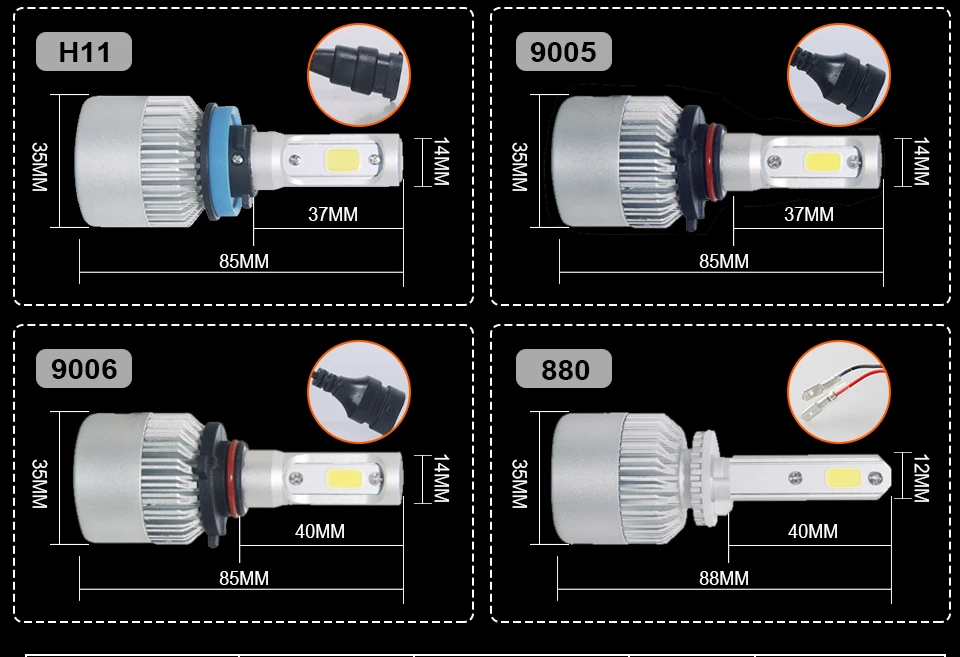 S2 H4 H7 LED CAR HEADLIGHT_10