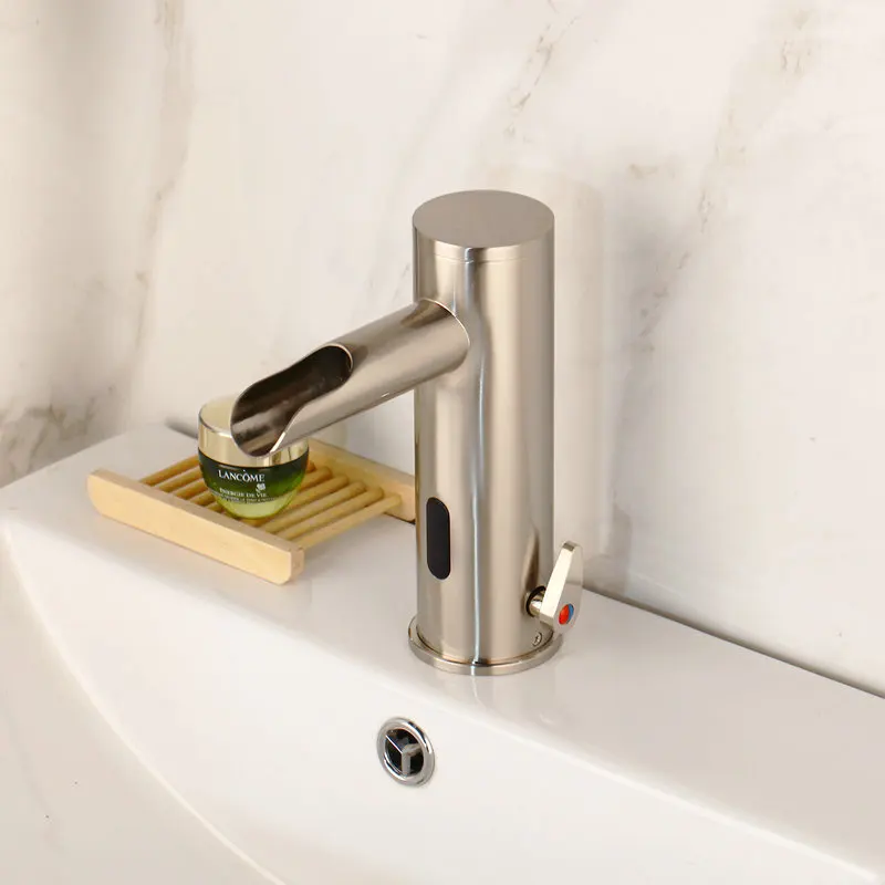 JIENI автоматический ручной сенсорный датчик Гриффина латунный автоматический датчик кран для раковины ванной комнаты Твердый латунный Смеситель для раковины Смеситель для воды