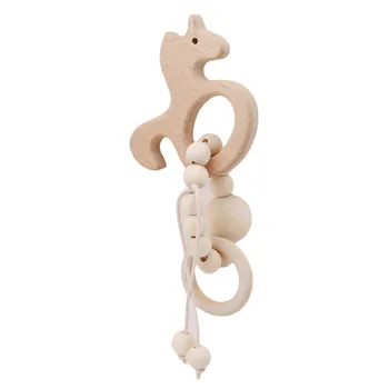 

Cartoon Wooden Teether Nursing Baby Teether Crochet Chew Beads Wooden Rattles Mobiles Toys Classic Educational Baby Toys Gift