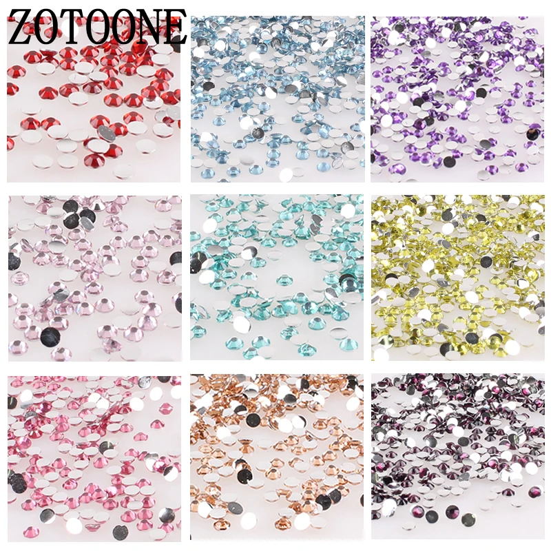 

ZOTOONE 1000PCS 3-5CM Glitter Rhinestones Crystal Non Hot Fix FlatBack Strass Sewing &Fabric Garment Rhinestone Nail Stone D