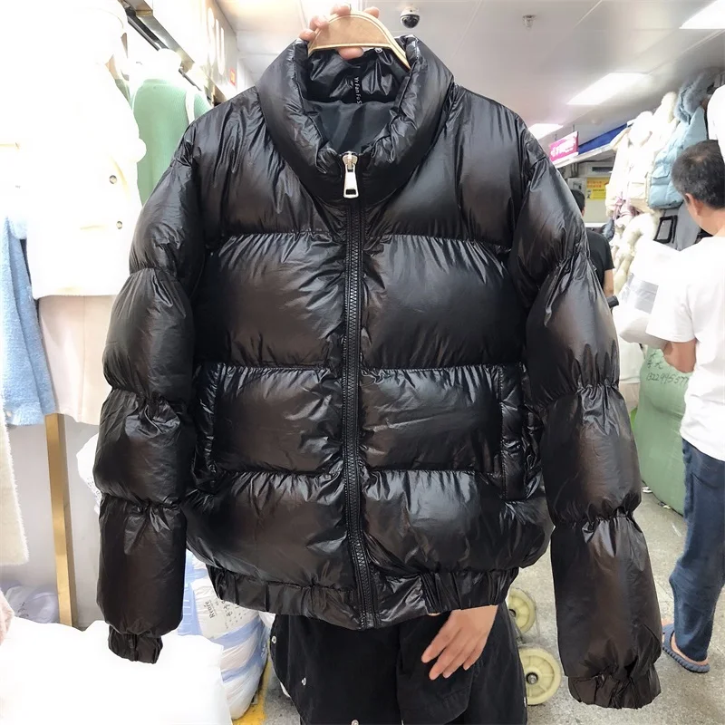 2018 Winter Loose Parkas Women Fashion Cartoon Patch Cotton-padded Jacket Ladies Thick Warm Short Bread Coat Student Basic Parka
