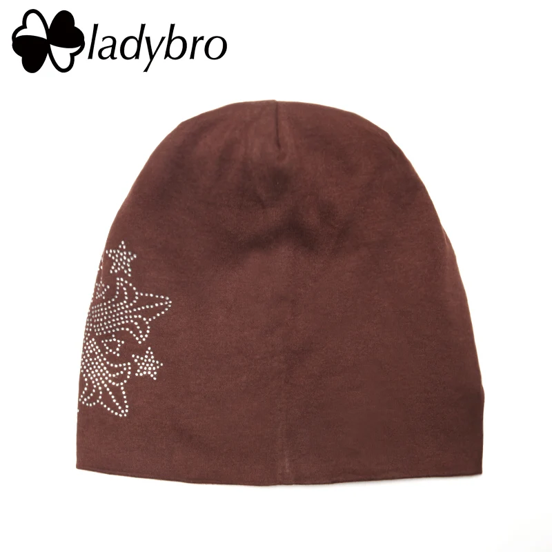 Осенняя женская шапка с блестками, бриллиантовая Шапка-бини, женская теплая вязаная шапка, женская брендовая шапка со стразами, шапка с орлом - Цвет: 9702 coffee