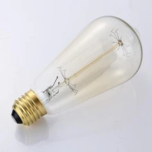 Накаливания Винтаж лампы 40 W 220 V ретро Edison лампы украшения искусства ST64 лампочки E27 античный декоративный светильник