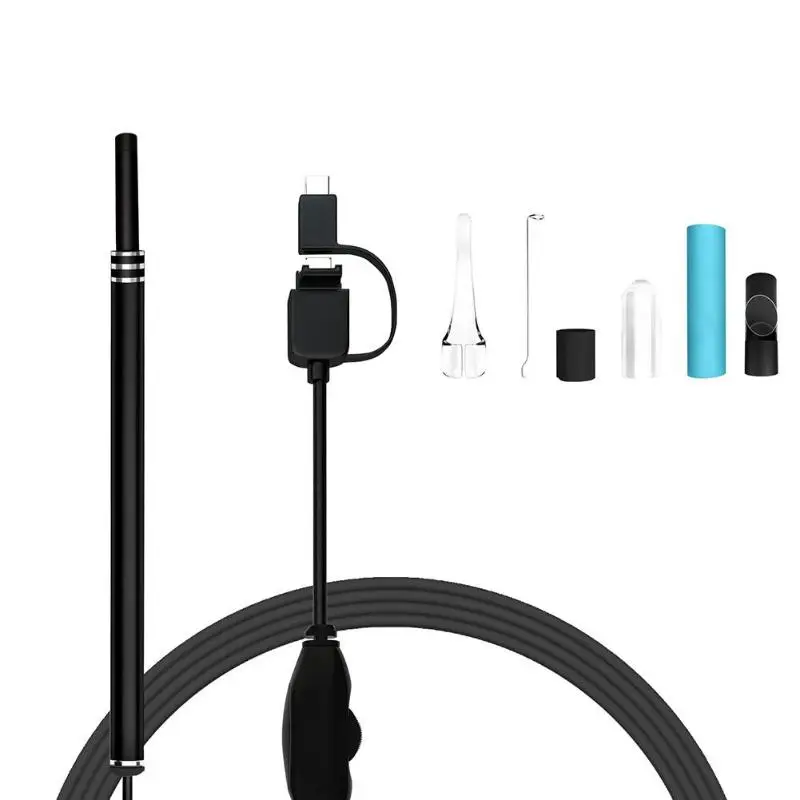 Горячая эндоскоп 0.3MP Змеиный визуальный наушник USB осмотр 6 светодиодный бороскоп камера ушной Уход Инструменты для чистки