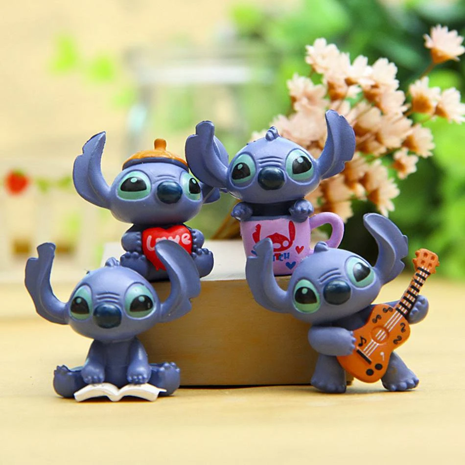 4ピース ロットかわいいスティッチおもちゃ2 3 5センチdiyプラスチック子供漫画アクションフィギュアおもちゃアニメモデルねんどろいどグッズ誕生日ギフト Figure Toy Gift Collectionaction Figure Toys Aliexpress
