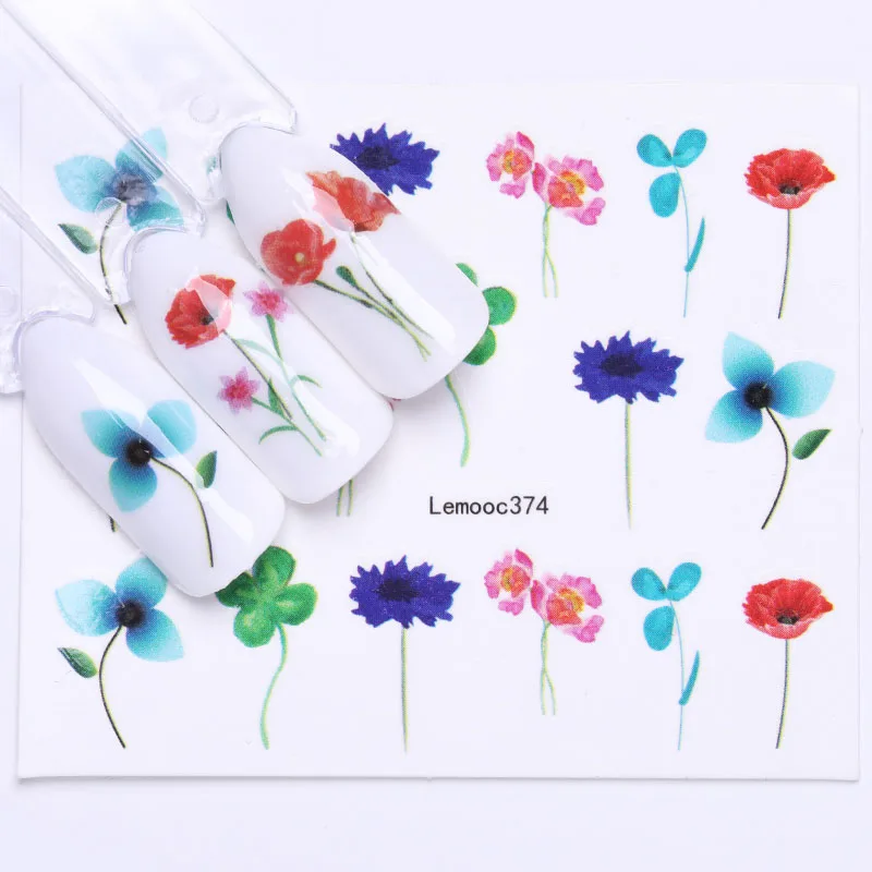 Nail Water Decals Transfer Stickers Flower Tropical Images Nail Art Manicure Tips Decoration for UV Gel Polish - Цвет: 1