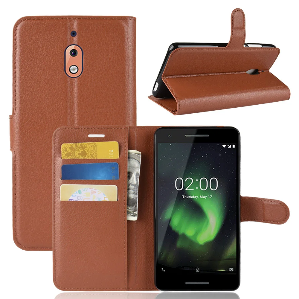 Чехол для Nokia 2 1/2 V/2 V Роскошный кожаный чехол-бумажник с откидной крышкой