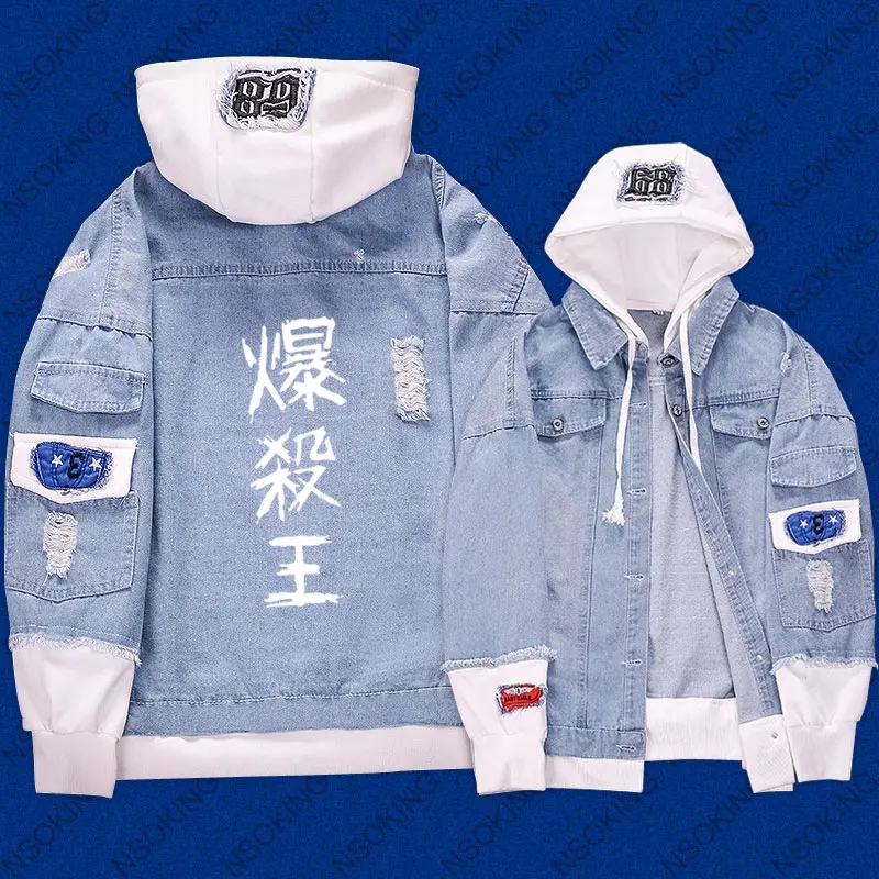 

Fashion Jeans Coat Anime My Boku no Hero Academia All Might Spring Autumn Women Men Jacket Hooded Sweatshirt Denim Outwear Tops