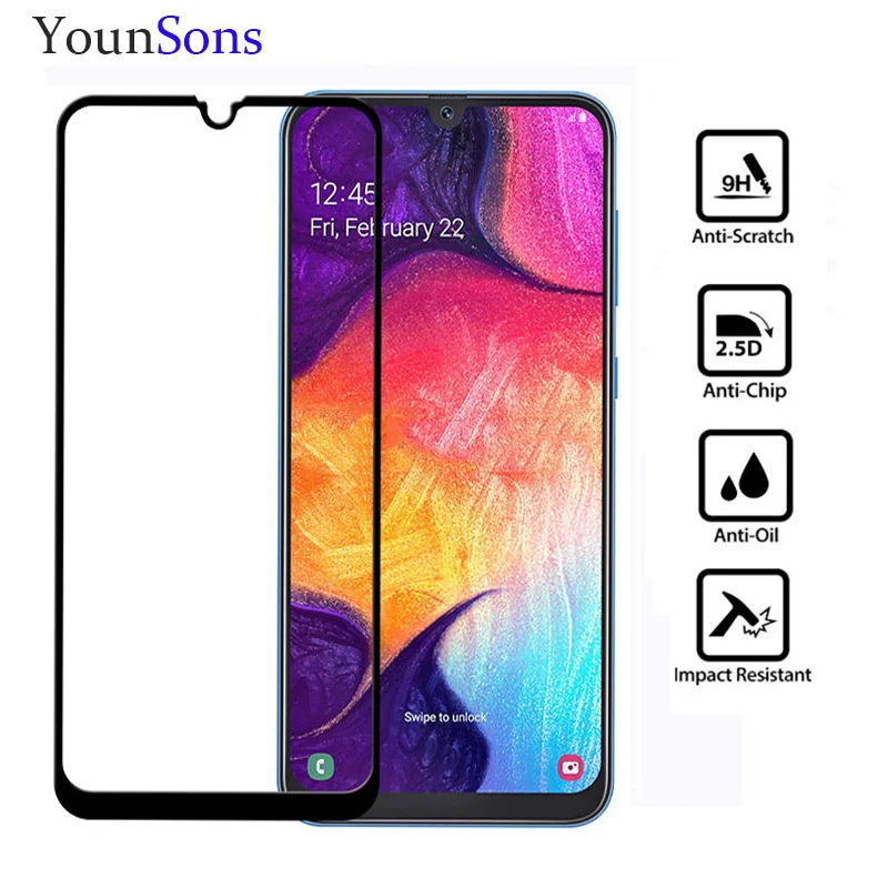 

New 0.26mm Full Cover Tempered Glass Film For Samsung Galaxy A10 A20 A30 A40 A50 Glass Screen Protector protectiv Guard Saver 9H