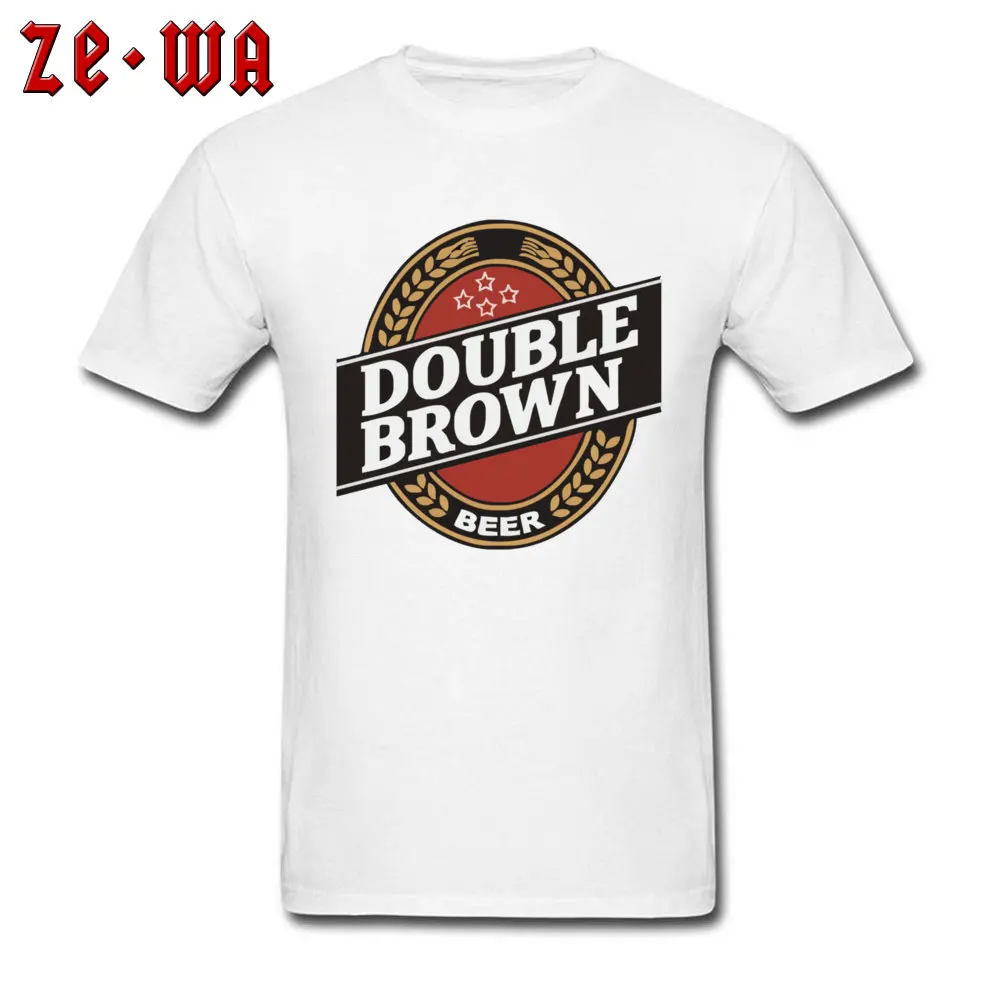 Double Brown 7128 Newest Men's T Shirt O-Neck Short Sleeve Cotton Fabric Tops Tees cosie Tee-Shirt Top Quality Double Brown 7128 white