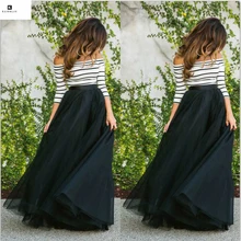 NEW!Kuhnliy cute style slash neck striped floor-length ball gown women dress empire spring summer dress party dress plus size