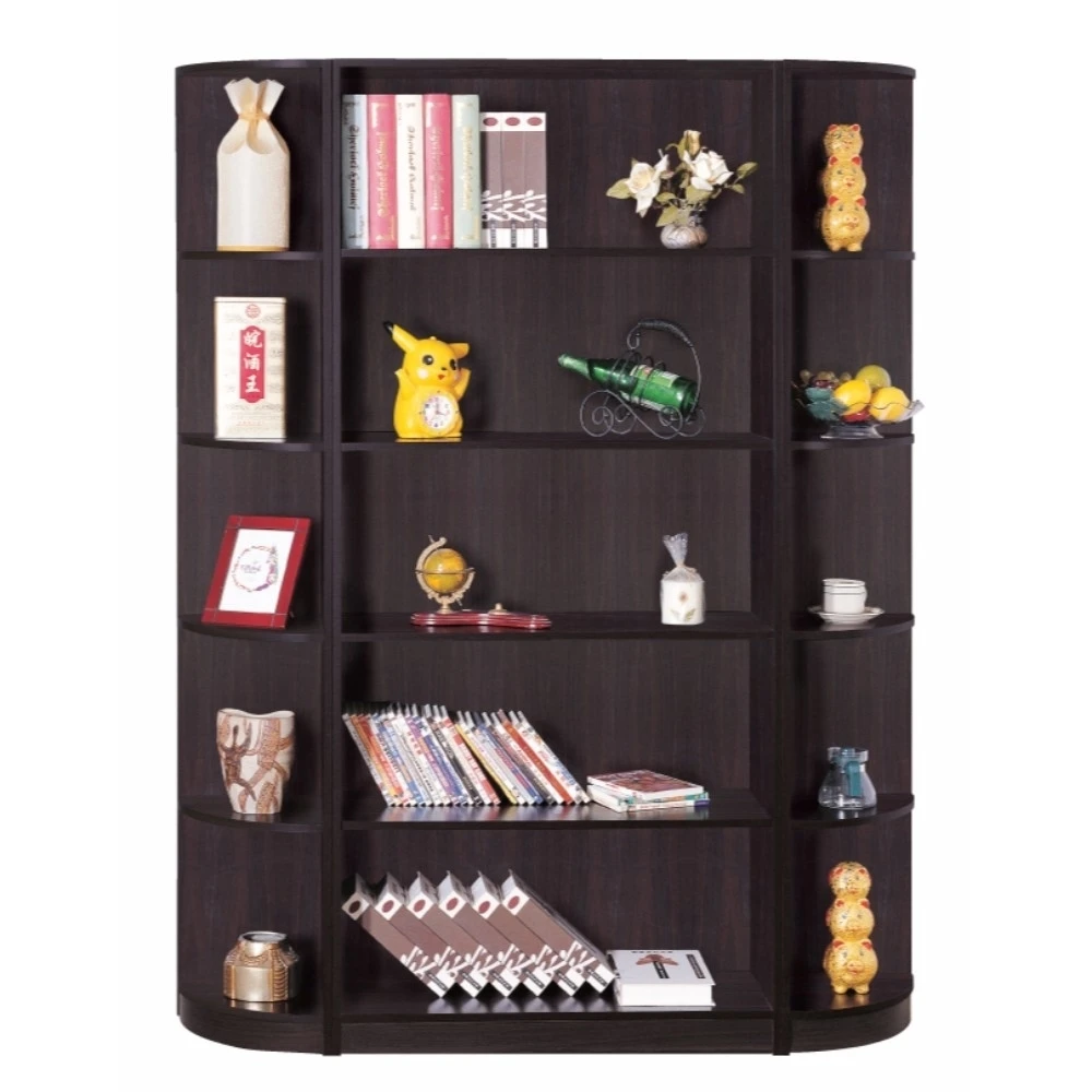 Capacious Corner Bookcase With 5 Open Shelves.
