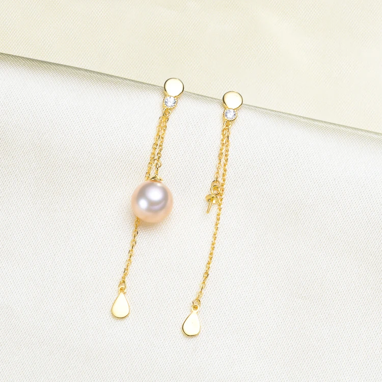 Simiple With Tassel Design Pearl Earrings Settings S925 Sterling Silver Drop Components Silver&ampGold Color 3Pairs | Украшения и
