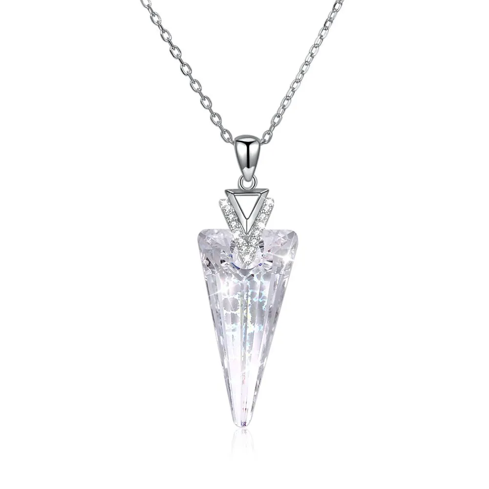INALIS Марка 925 пробы серебро кристаллами от Swarovski Треугольники романтичный кулон