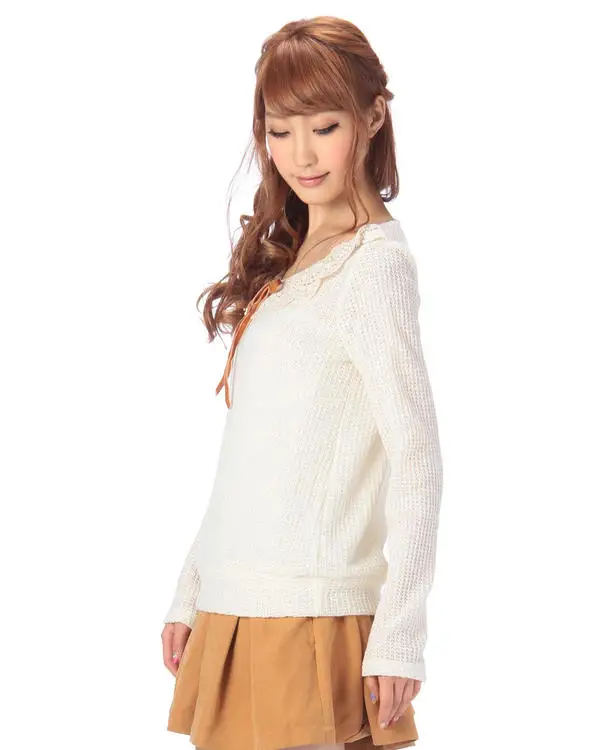Japanese Academy Style Pen*erie Lace Collar, Butterfly Knot, Bottom Shirt and Sweater