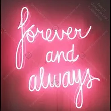 Неоновая вывеска на заказ, всегда и всегда светильник, неоновые лампы в стеклянной трубке, пивной бар, для спальни, неоновый светильник, декор для комнаты