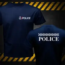 Новая редкая Новая Зеландия Полицейский темно-синий качество хлопок мужская футболка с принтом хлопок платье футболка