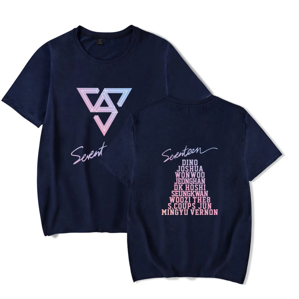 Футболки SEVENTEEN Кей поп с принтом футболки коротким рукавом женские/яркие