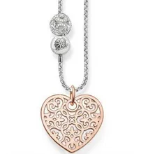 Thomas Style Rose Gold Plated Heart Zirconia Bead Chokers Necklaces,European Jewelry Untuk Wanita Bijoux Perhiasan,New Year Gift