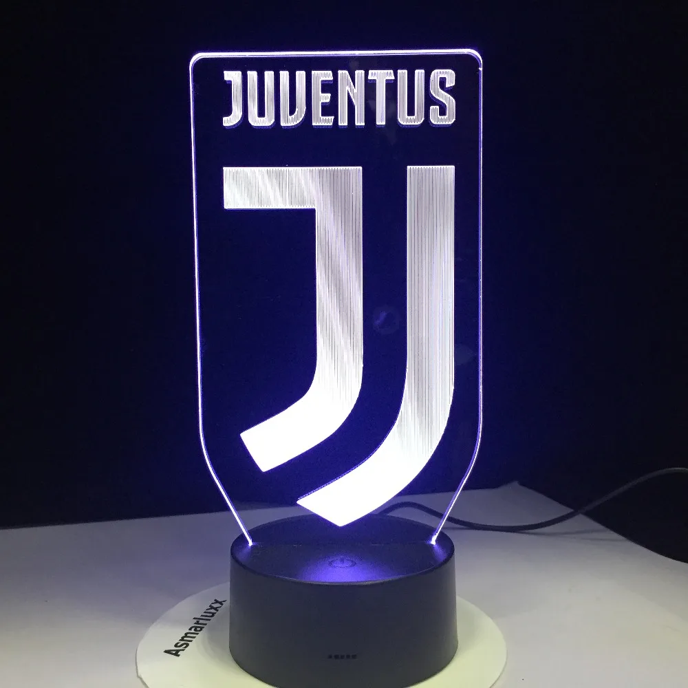 

Juventus Club New Logo 3D LED Soccer Lamp 7 Colorful Animal Night Light Best Gifts for Kids Dad Friends Dropship Birthday Gift