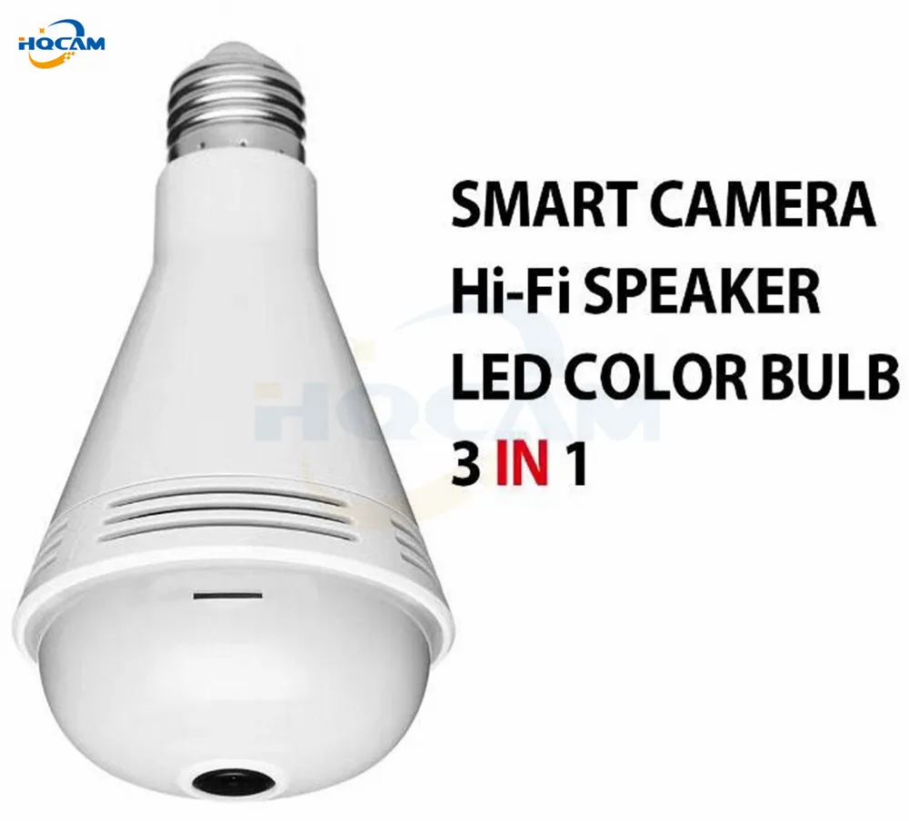 HQCAM 960P Bluetooth музыкальный HD рыбий глаз VR камера 360 градусов мини лампа Wifi динамик
