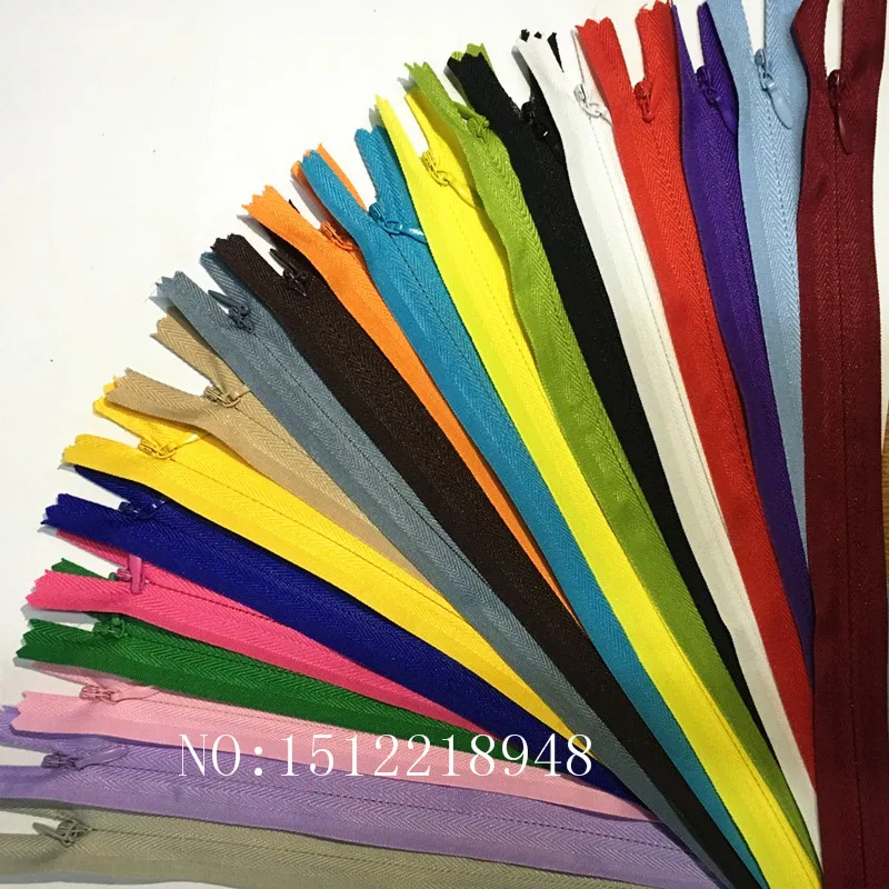 

50pcs Colorful Nylon 3# Closed End Invisible Zippers 12 inch (30cm) Tailor Sewing Crafts 20 Color