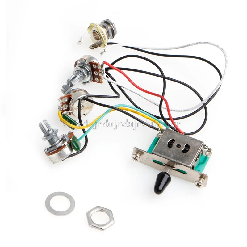 

1Pc Strat Stratocaster Guitar 5-Way Switch 250k Pots Knobs Wiring Harness Pickup Guitar Parts N06 dropship