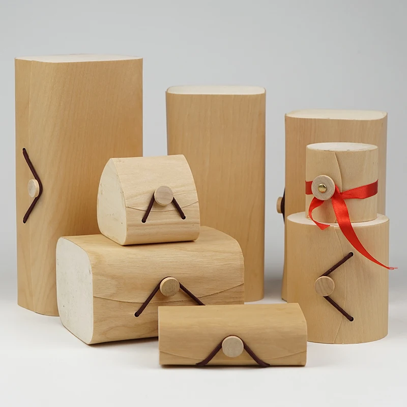 

Environmental Protection Light Veneer Wood Soft Bark Box Pot for Party DIY Baking Cookie Cake Gift Box or Tea Caddy Packing Box