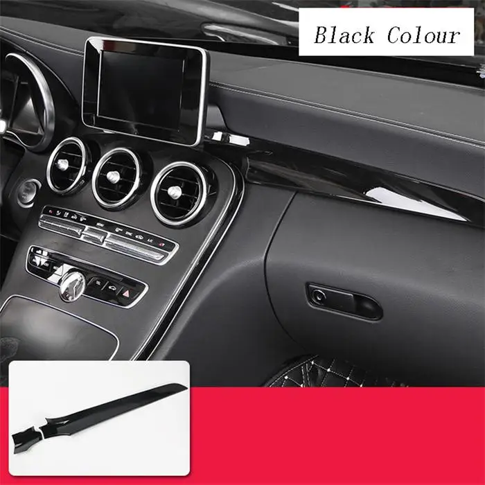 Автомобильный Стайлинг из углеродного волокна центральная консоль воздуха на выходе приборной панели крышки наклейки для Mercedes Benz C Class W205 GLC X253 аксессуары - Название цвета: Black