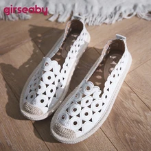 Girseaby/Новинка года; повседневная обувь на плоской подошве; Лоферы без застежки в рыбацком стиле; Mujer; дышащая обувь; женские эспадрильи с вырезами; mocassin; F346