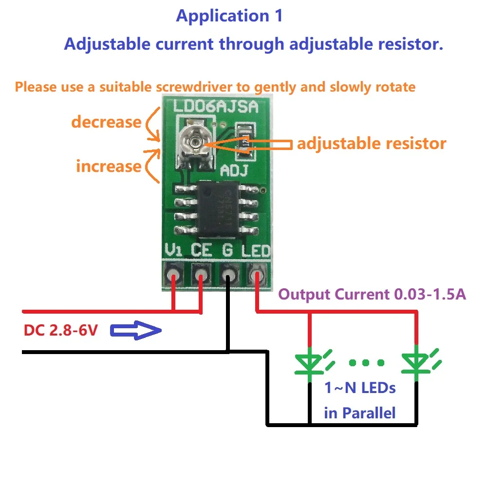 DC 3-6V 30-1500mA регулируемый светодиодный pwm драйвер контроллер DC-DC преобразователь постоянного тока