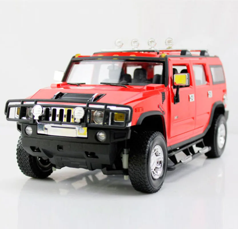 

For Hummer H2 Car Model Auto Wheels 2018 4x4 Diecast Alloy Car Decoration Boutique Offroad Car Model Toys for Children Red Green