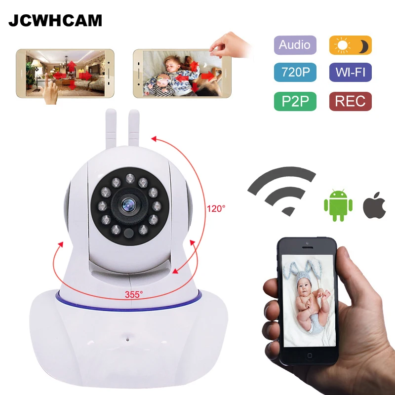JCWHCAM домашняя ip-камера безопасности Беспроводная смарт-камера с Wi-Fi аудио запись наблюдения детский монитор HD мини CCTV камера