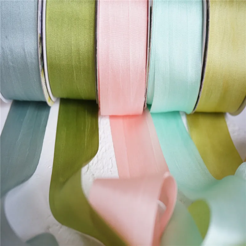 Sage Green Double Face Silk Satin Ribbon 36mm