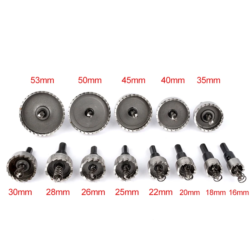 

20PCS / 16-53mm High Speed Steel Saws Hole Drill Bit Cutter Cutter Metal Cutting Machine Cutting Wood Aluminum Hole Saw