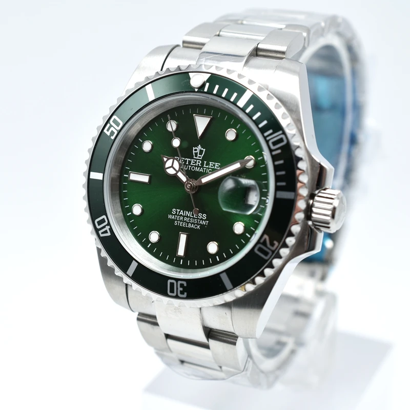 Wrist Watch | PETER LEE Watch | Mens Full Steel Luminous Hands Watch 40mm Automatic Mechanical Watch Classic Mens Watch Top Brand Luxury Waterproof Clocks