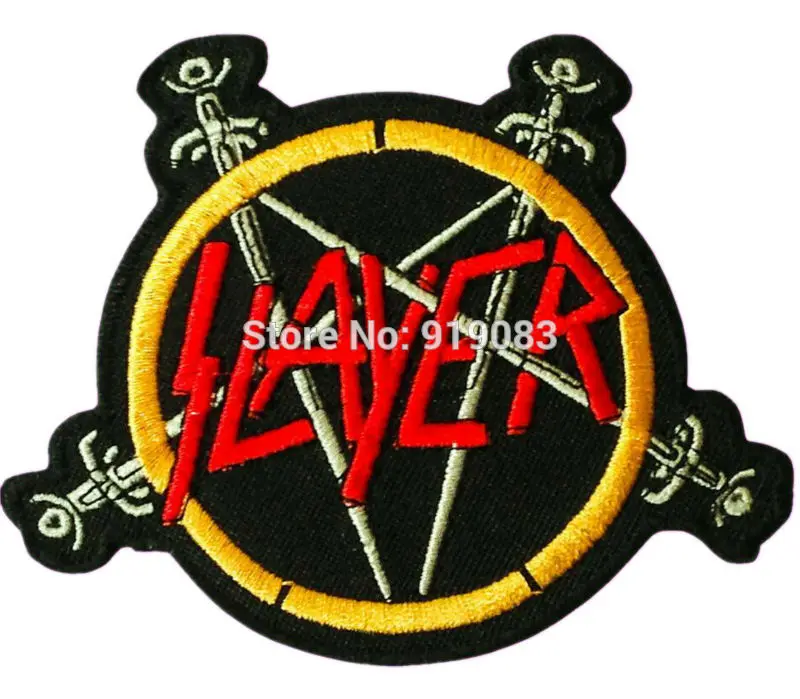 С логотипом Slayer Thrash Metal Death patch Heavy Music панк рок группа рокабилли тканые нашивки для