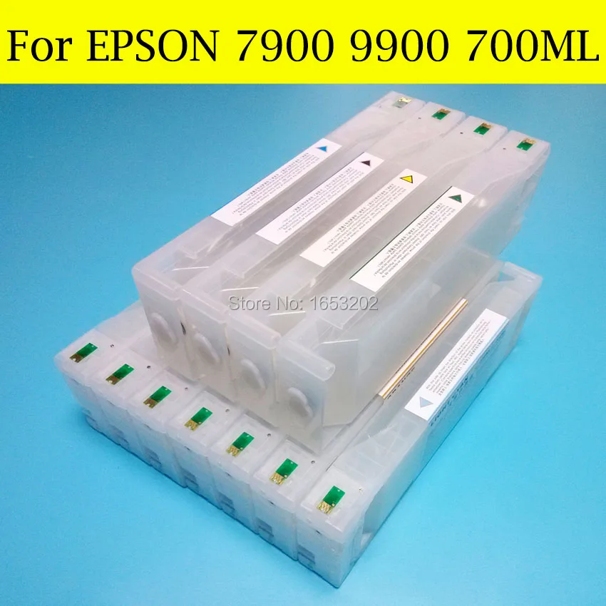 1 Set Empty Refill Ink Cartridges For Epson 7900 9900 Printer With Cartridge Chip And