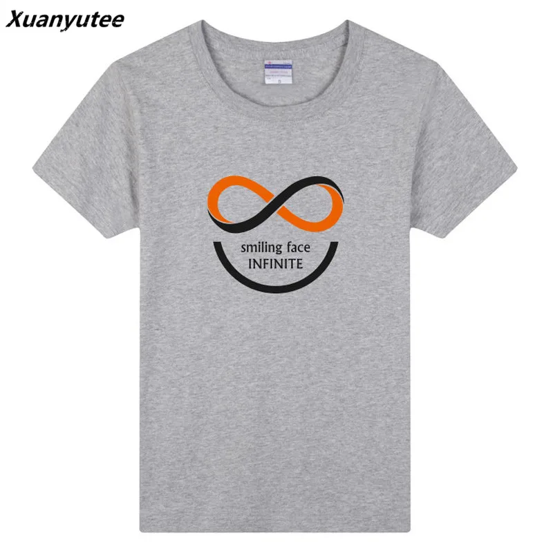 Xuanyutee 2018 Индивидуальные логотип Футболка Homme печати улыбающееся лицо бесконечное