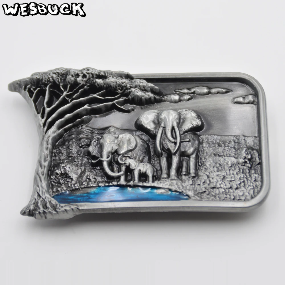 

WesBuck Brand new arrival men high quality fiber leather automatic buckle elephant Chinese stylish fashion buckle with pu belt