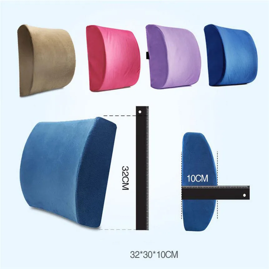 Memory Foam Lumbar Cushion Travel Pillow Car Flight Seat Home Chair