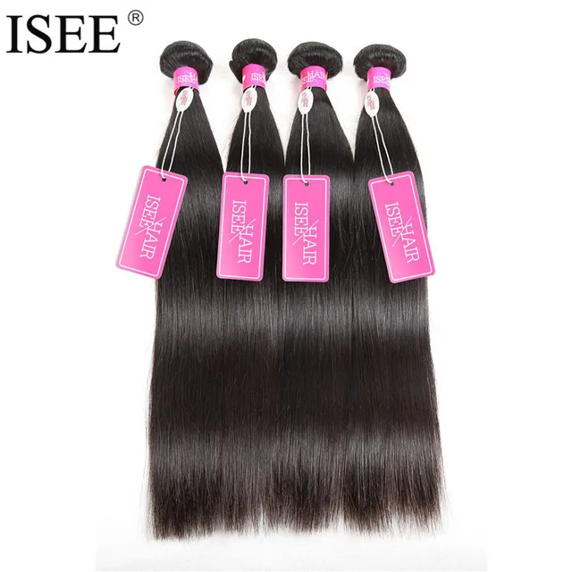 ISEE Brazilian Virgin Hair Straight Hair Extension 100% Unprocessed Human Hair Bundles Free Shipping 10-36 Inch 1 Piece