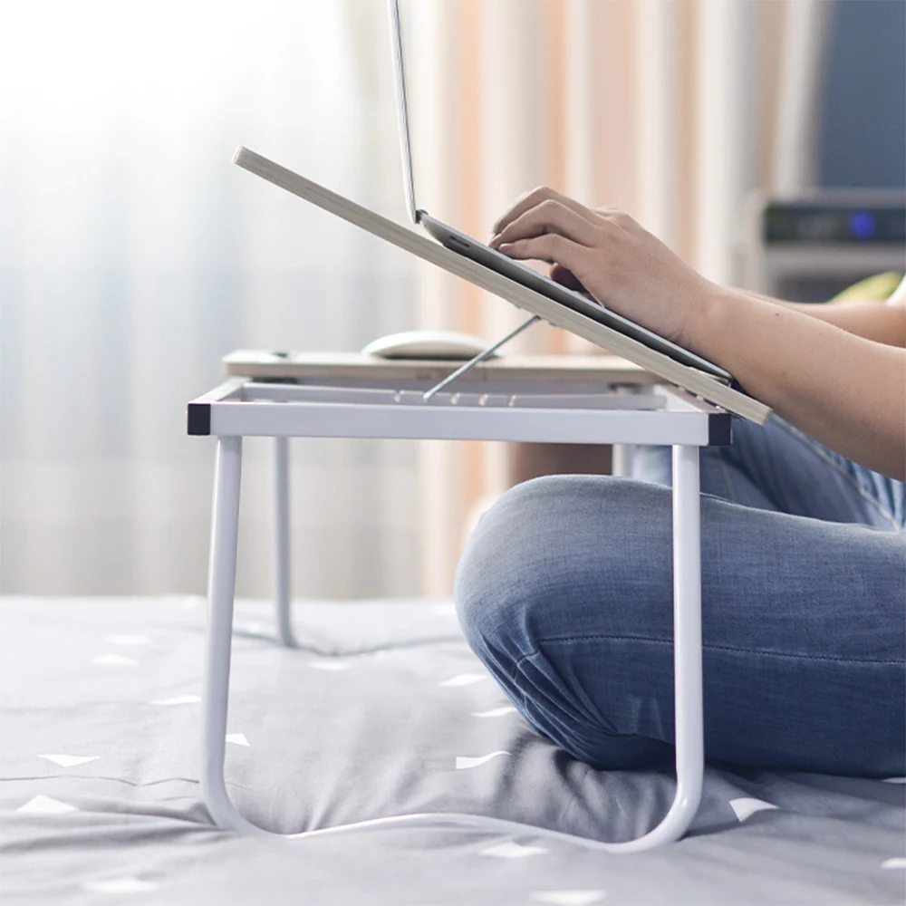  Portable Folding Notebook Table Adjustable Laptop Computer Desk with Mouse Board and Mobile Phone S