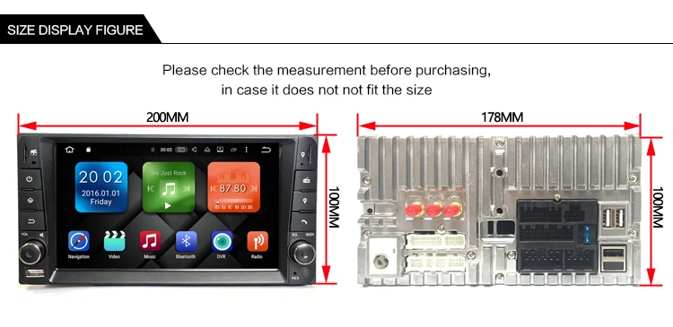 Clearance Idoing 2GB RAM Steering-Wheel 7" For Toyota Universal 2Din Android 6.0 Car Multimedia Player GPS Built-in 3G Dangle Fast Boot 19