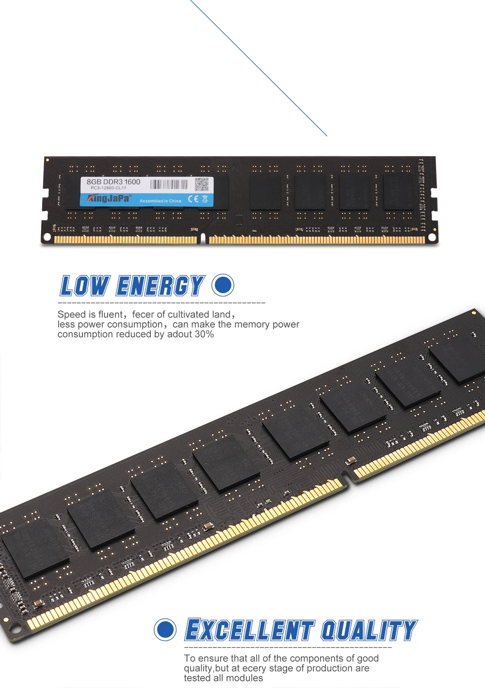 Kingjapa оперативная память DDR3 4 Гб 1333 МГц Desktop Memory 240pin 1,5 V 2 ГБ 8 ГБ DIMM 1600 PC3 12800 CL11 DDR2 2G 800 МГц PC2-6400U