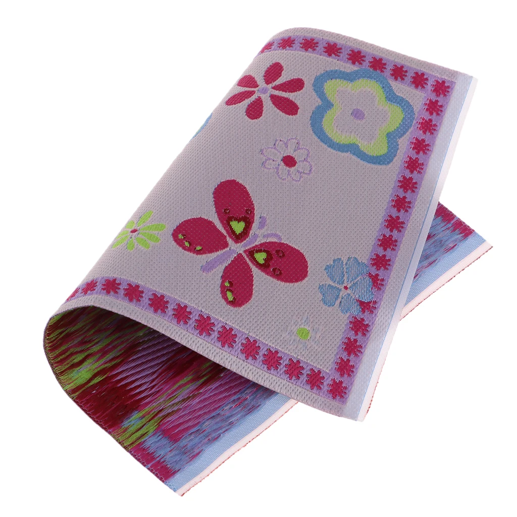 Dollhouse Miniature Floor Covering Mat Rug Pink Butterfly Room Accessory